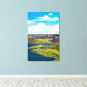 State Park Dry Herfsten, Grand Coulee Dam Canvas Afdruk (Insitu (Houten vloer))
