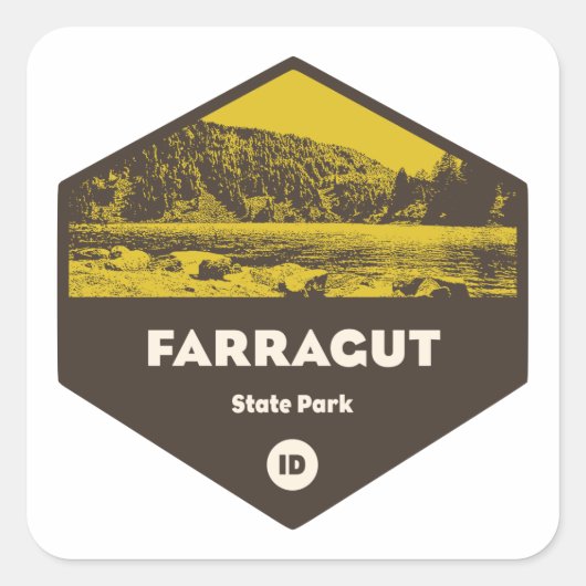 State Park Farragut Idaho Vierkante Sticker (Voorkant)
