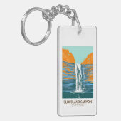 State Park Georgia Vintage van Cloudland Canyon Sleutelhanger (Voorkant Links)