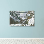 State Park Gorge Suspension Bridge Uitzicht in Canvas Afdruk (Insitu (Houten vloer))