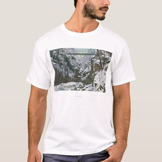 State Park Gorge Suspension Bridge Uitzicht in T-shirt (Voorkant)