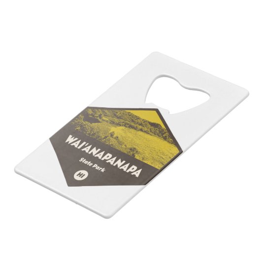 State Park Hawaii Creditkaart Flessenopener (Voorkant Gekanteld)