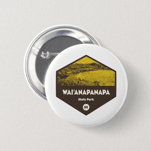 State Park Hawaii Ronde Button 5,7 Cm (Voorkant /achterkant)
