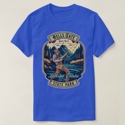 State Park Hells Gate Lewiston Idaho Fly Fishing S T-shirt (Design voorkant)
