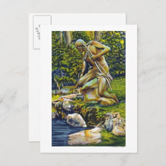 State Park Indian Statue Briefkaart (Voorkant / Achterkant)