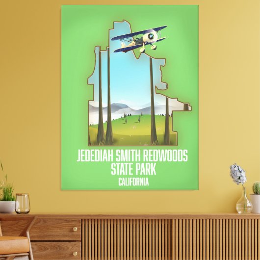 State Park Jedediah Smith Redwood Canvas Afdruk (Insitu (Woonkamer))