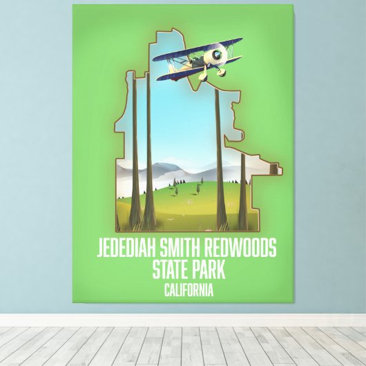 State Park Jedediah Smith Redwood Canvas Afdruk (Insitu (Houten vloer))