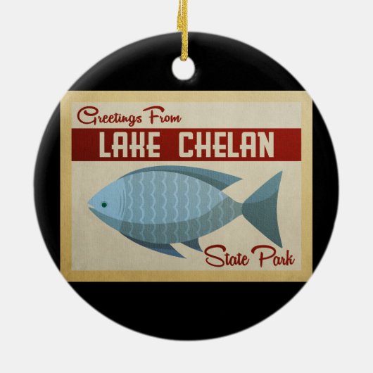State Park Lake Chelan Keramisch Ornament (Achterkant)