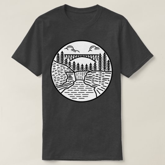 State Park Letchworth Upper Herfsten en Bridge T-shirt (Design voorkant)