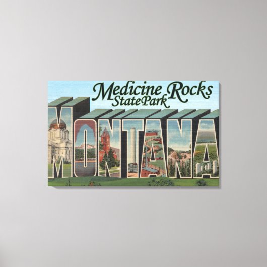 State Park Medicine Rocks, Montana Canvas Afdruk (Voorkant)