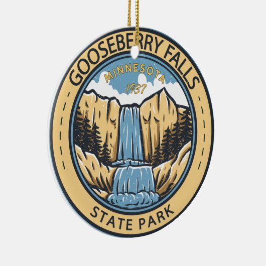State Park Minnesota Badge Gooseberry Herfsten Keramisch Ornament (Rechts)