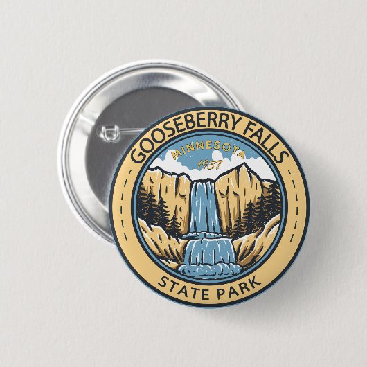 State Park Minnesota Badge Gooseberry Herfsten Ronde Button 5,7 Cm (Voorkant /achterkant)