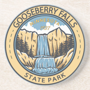 State Park Minnesota Badge Gooseberry Herfsten Zandsteen Onderzetter