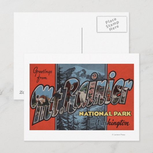 State Park Mt. Rainier, Washington Briefkaart (Voorkant / Achterkant)