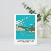 State Park Nevada  meer van het meer van Tahoe Nev Briefkaart (Staand voorkant)