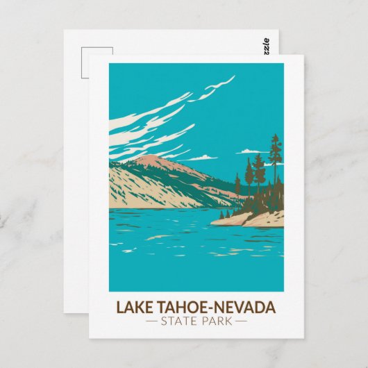 State Park Nevada  meer van het meer van Tahoe Nev Briefkaart (Voorkant / Achterkant)