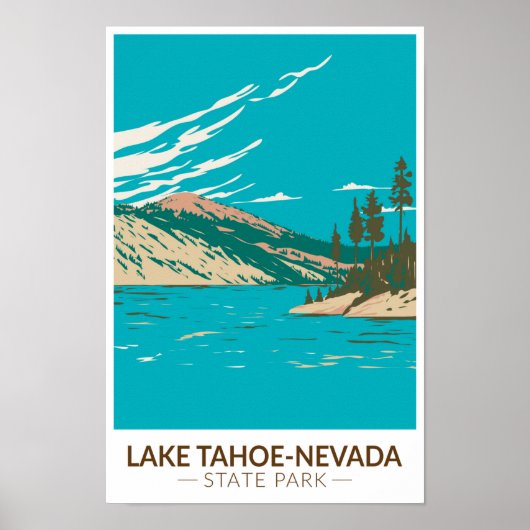 State Park Nevada  meer van het meer van Tahoe Nev Poster (Voorkant)