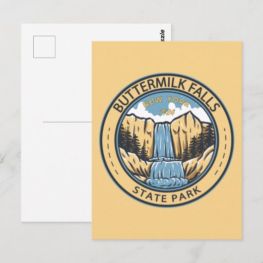 State Park New York Badge Herfsten Briefkaart (Voorkant / Achterkant)