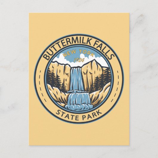 State Park New York Badge Herfsten Briefkaart (Voorkant)