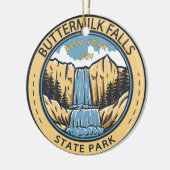State Park New York Badge Herfsten Keramisch Ornament (Links)