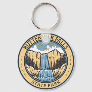 State Park New York Badge Herfsten Sleutelhanger