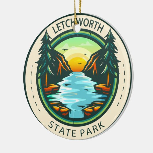 State Park New York Badge Keramisch Ornament (Links)