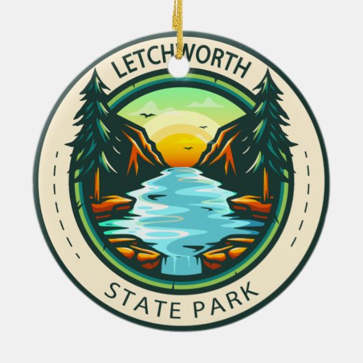 State Park New York Badge Keramisch Ornament (Achterkant)