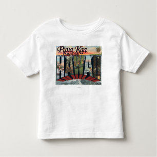 State Park Puua Kaa, Hawaii - Large Letter Scene Kinder Shirts