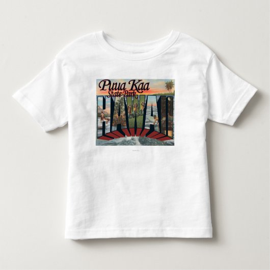 State Park Puua Kaa, Hawaii - Large Letter Scene Kinder Shirts (Voorkant)