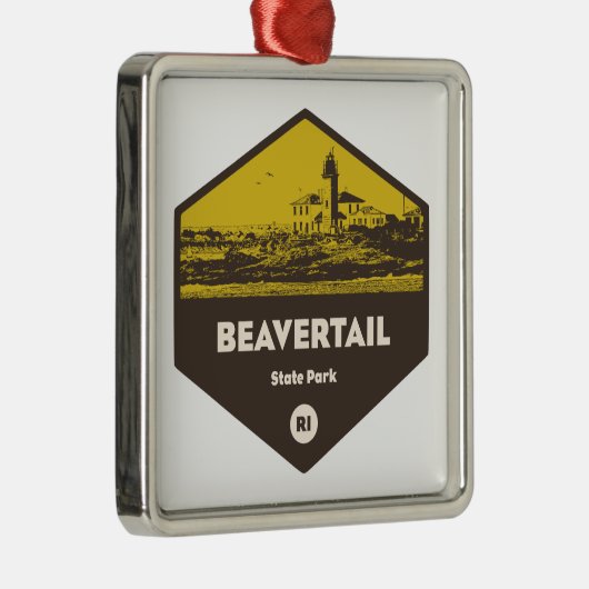State Park Rhode Island Metalen Ornament (Rechts)