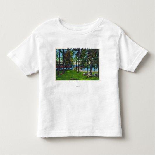 State Park Scene bij het meer Cayuga Kinder Shirts (Voorkant)