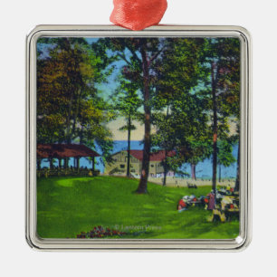 State Park Scene bij het meer Cayuga Metalen Ornament