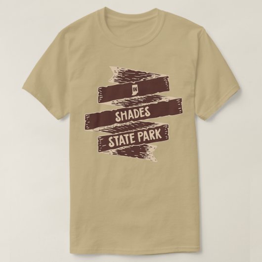 State Park Shades State Park Indiana in de vlag T-shirt (Design voorkant)