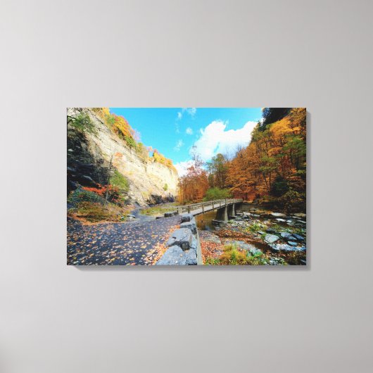 State Park Taughannock Herfsten Canvas Afdruk (Voorkant)