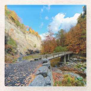 State Park Taughannock Herfsten Glazen Onderzetter