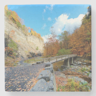 State Park Taughannock Herfsten Stenen Onderzetter