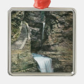 State Park Uitzicht of Curtain en Cavern Cascades Metalen Ornament (Voorkant)