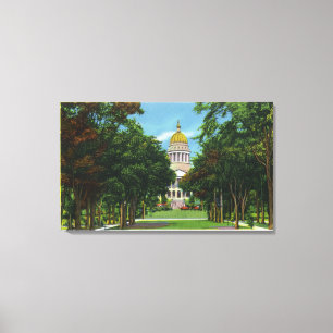 State Park Uitzicht of the State Capitol Building Canvas Afdruk