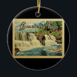 State Park Vintage Travel van Gooseberry Herfsten Keramisch Ornament<br><div class="desc">Vintage reisstijl Gooseberry Herfst State Park afbeelding met een prachtige waterval in het park in de Noordshore van het meer van Minnesota.</div>