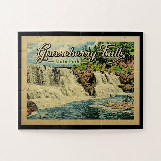 State Park Vintage Travel van Gooseberry Herfsten Legpuzzel (Horizontaal)