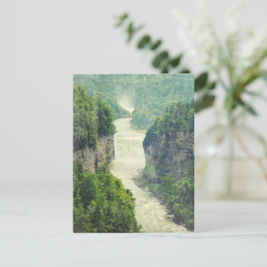 State Park Watervalt Genesee Briefkaart (Staand voorkant)