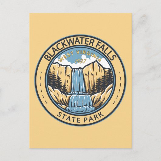 State Park West Virginia Badge Herfsten Blackwater Briefkaart (Voorkant)