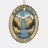 State Park West Virginia Badge Herfsten Blackwater Keramisch Ornament (Rechts)