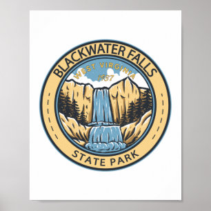 State Park West Virginia Badge Herfsten Blackwater Poster