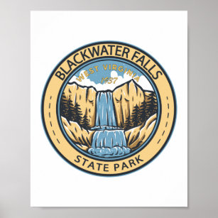State Park West Virginia Badge Herfsten Blackwater Poster