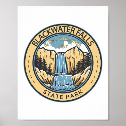 State Park West Virginia Badge Herfsten Blackwater Poster (Voorkant)
