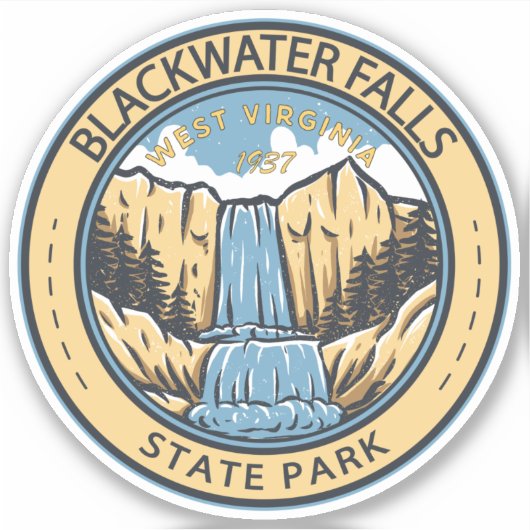 State Park West Virginia Badge Herfsten Blackwater Sticker (Voorkant)