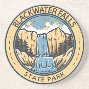State Park West Virginia Badge Herfsten Blackwater Zandsteen Onderzetter