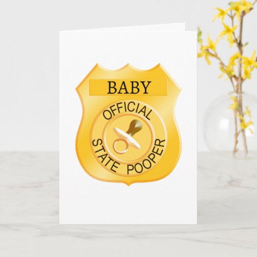 State Pooper Baby shower Kaart (Gele Bloem)