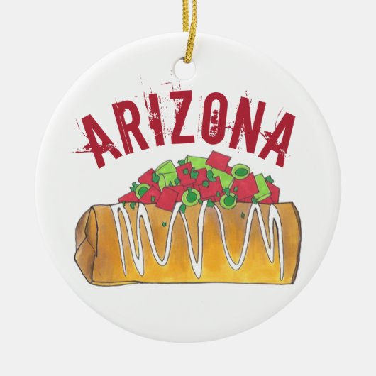State Pride Arizona AZ Tex Mex Chimichanga Keramisch Ornament (Voorkant)
